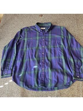 Vintage L.L. Bean Rangeley Plaid Flannel Shirt XL USA